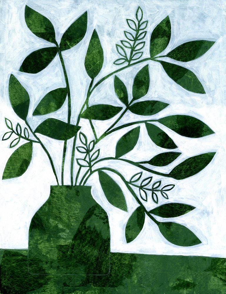 Modern Green Foliage by Susan Black