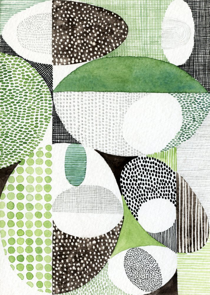 Organic Green Shapes by Susan Black