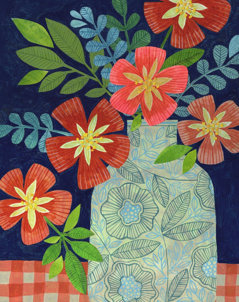 Vibrant Vase Flowers by Susan Black