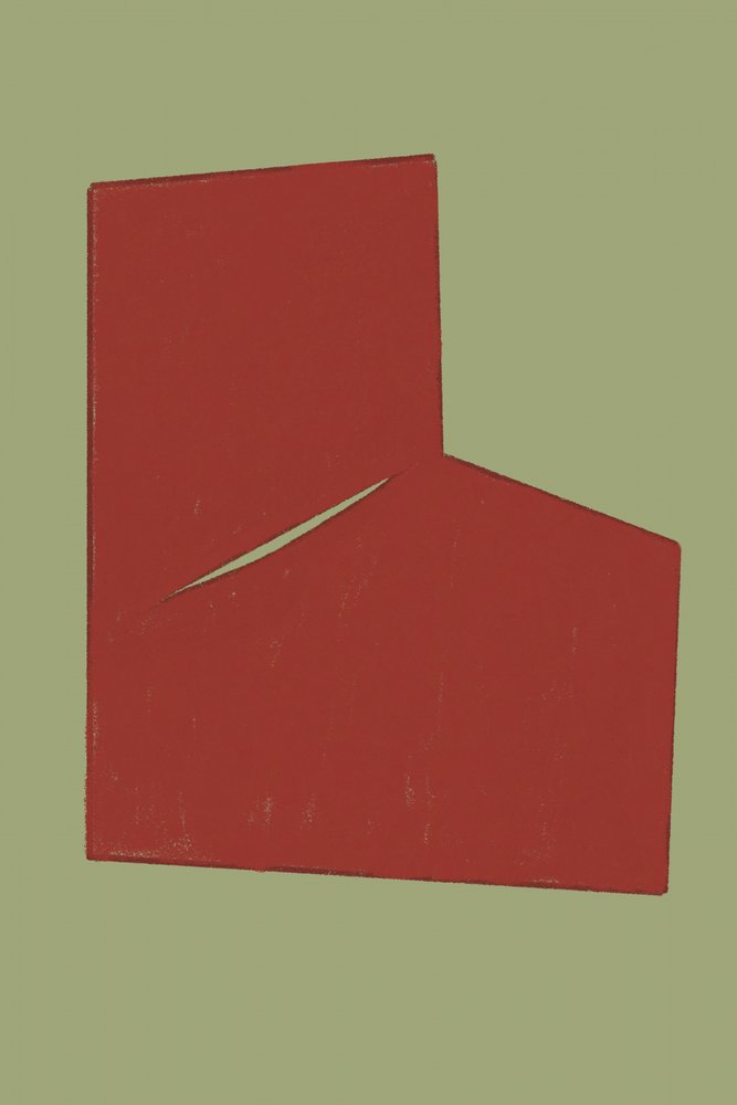 Minimal Red Slit by THE MIUUS STUDIO