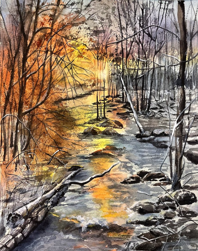 Autumn Winter Stream by Tanya Lundmark