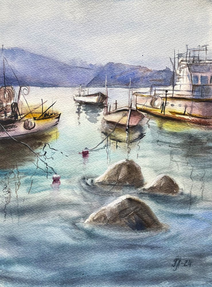 Calm Harbor Boats by Tanya Lundmark