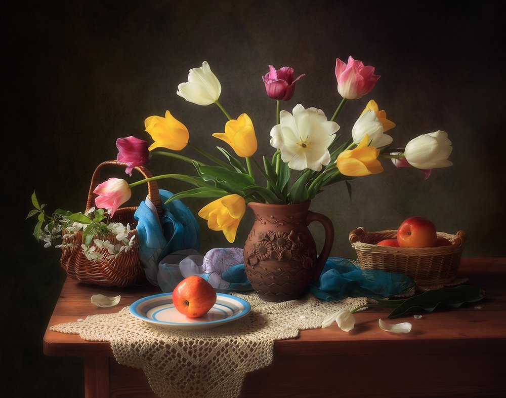 Classic Tulip Still Life by Tatyana Skorokhod