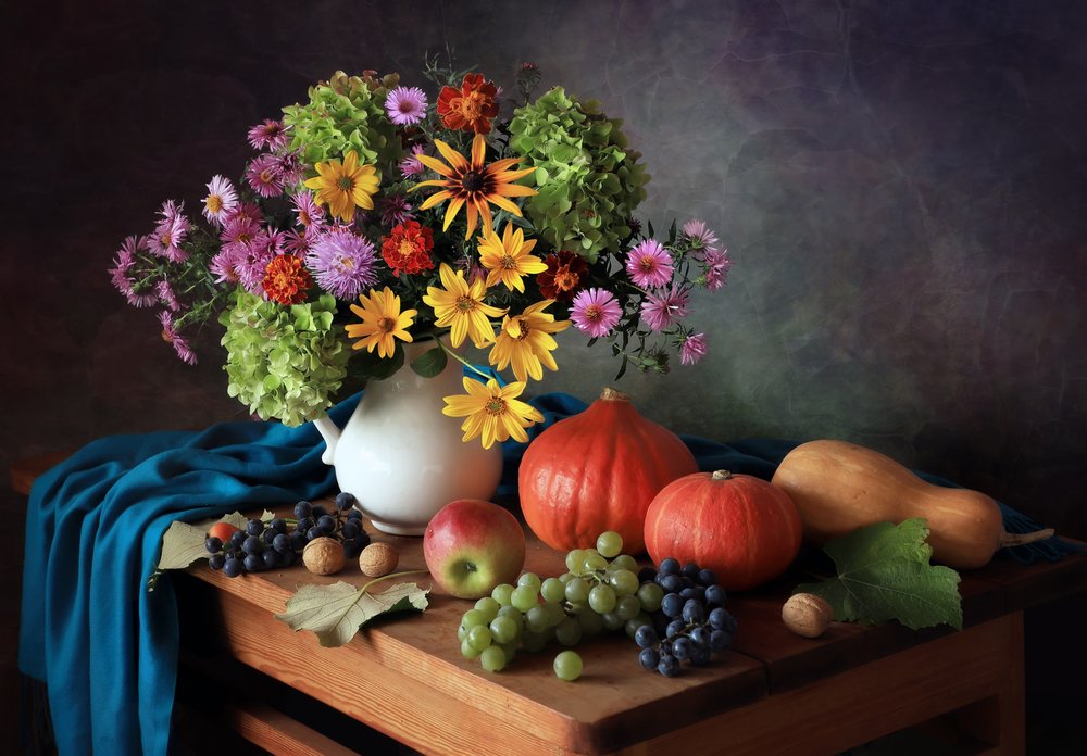 Colorful Autumn Harvest Still Life by Tatyana Skorokhod
