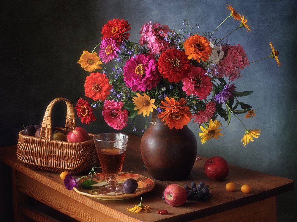 Harvest Blooms And Fruit by Tatyana Skorokhod