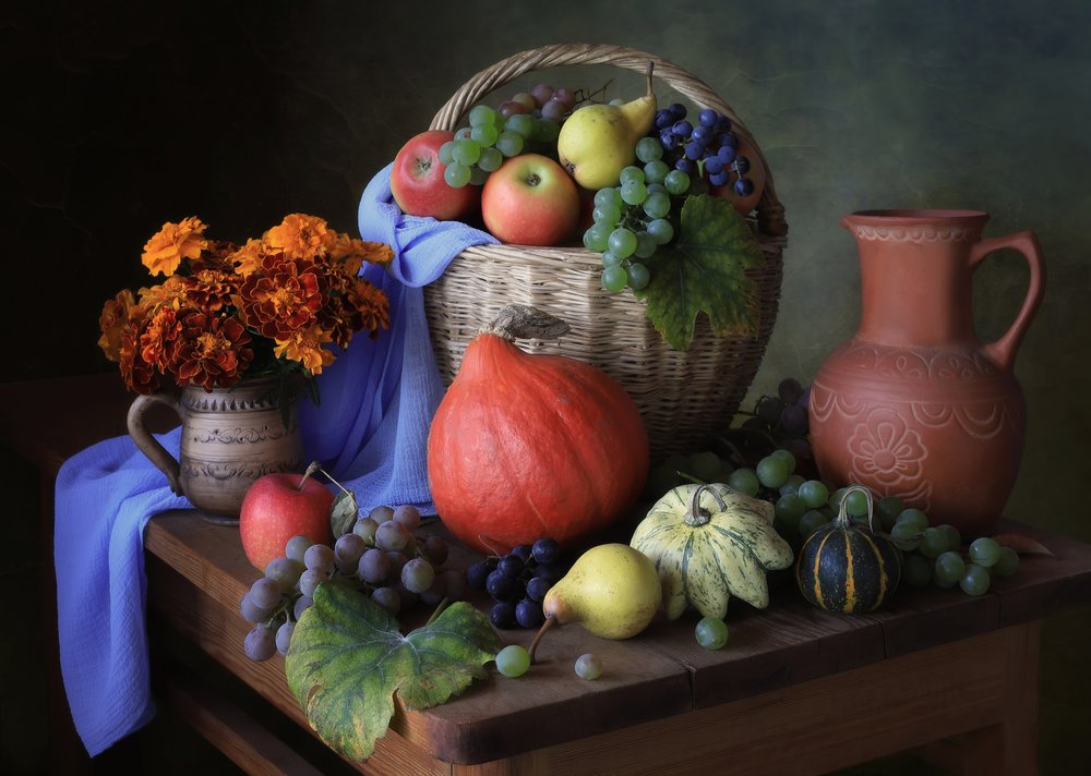 Rustic Harvest Table by Tatyana Skorokhod