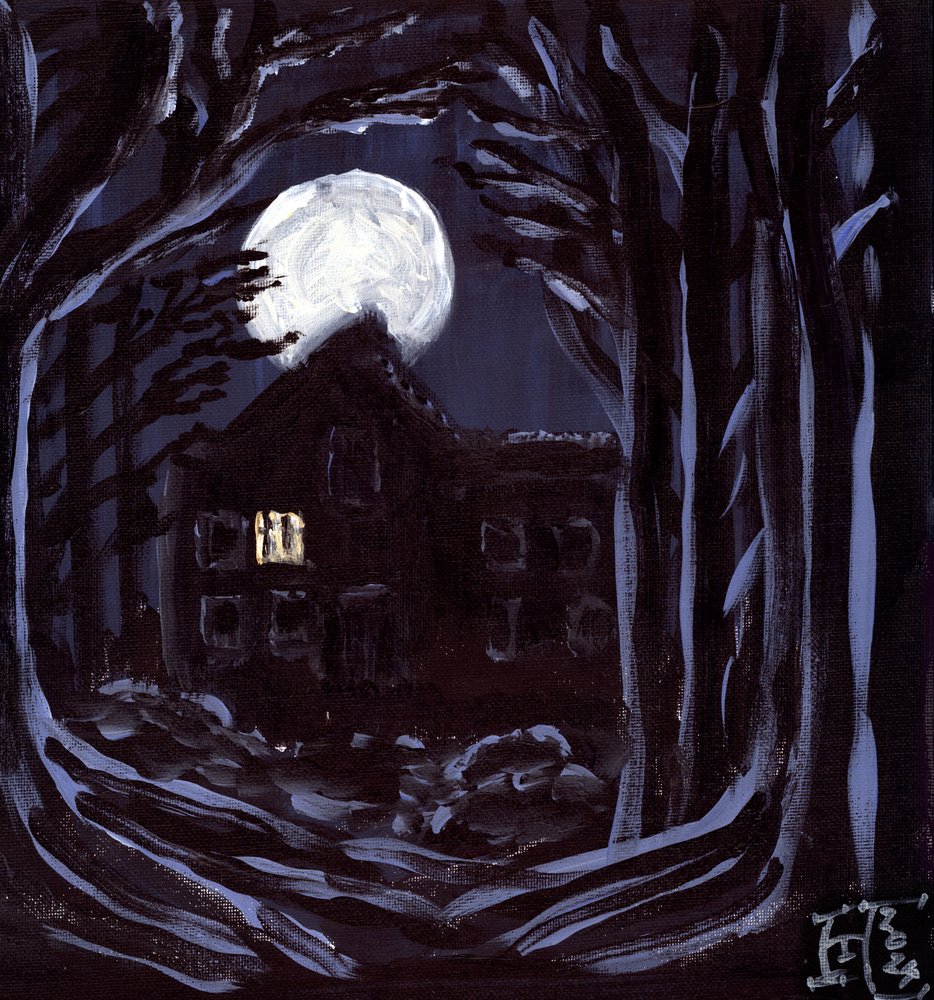 Moonlit Haunted House by Tim Hoinkis
