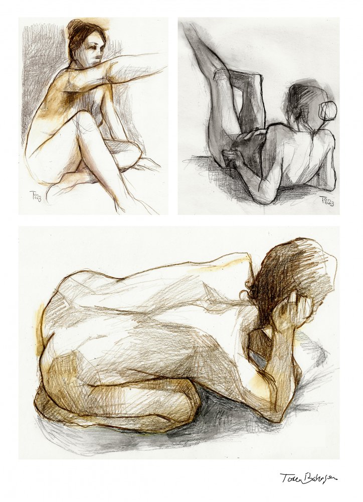 Contemplative Nude Figures by Tore Bahnson