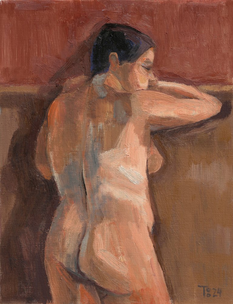 Leaning Nude Figure by Tore Bahnson