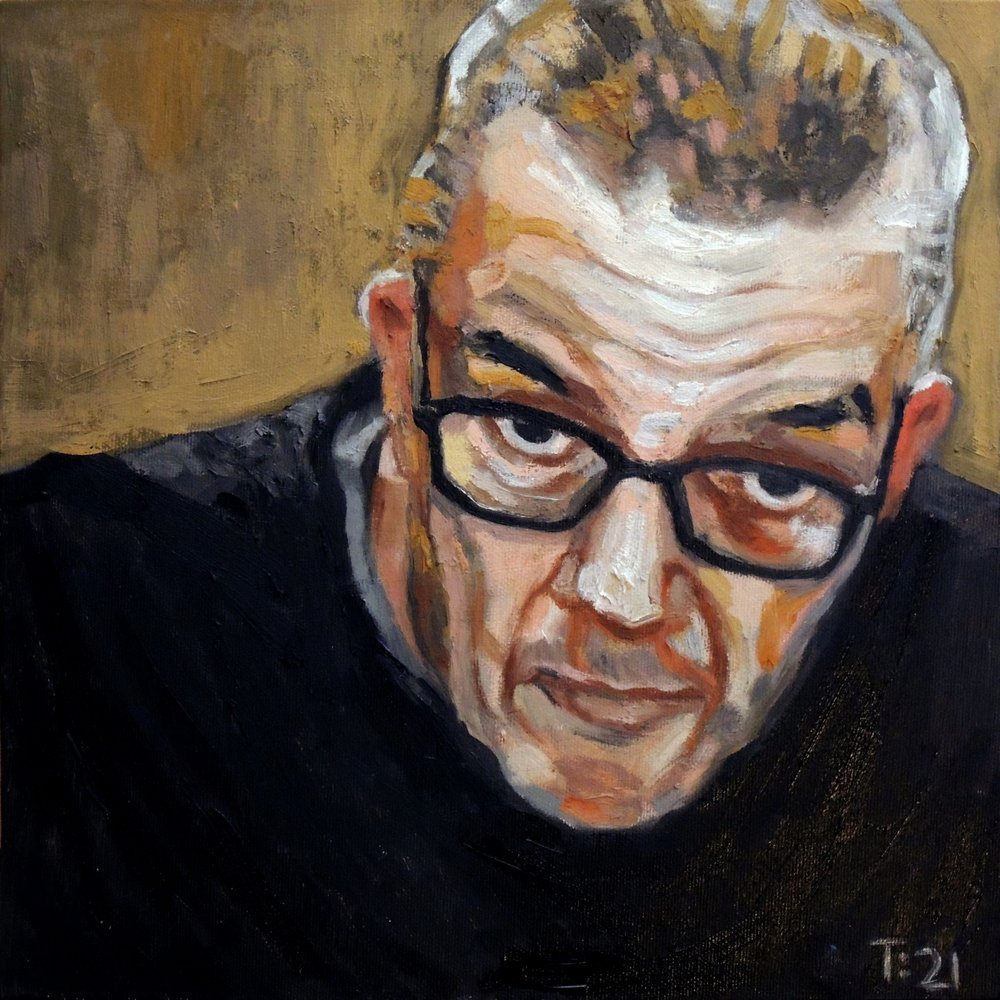 Man With Glasses Painting by Tore Bahnson