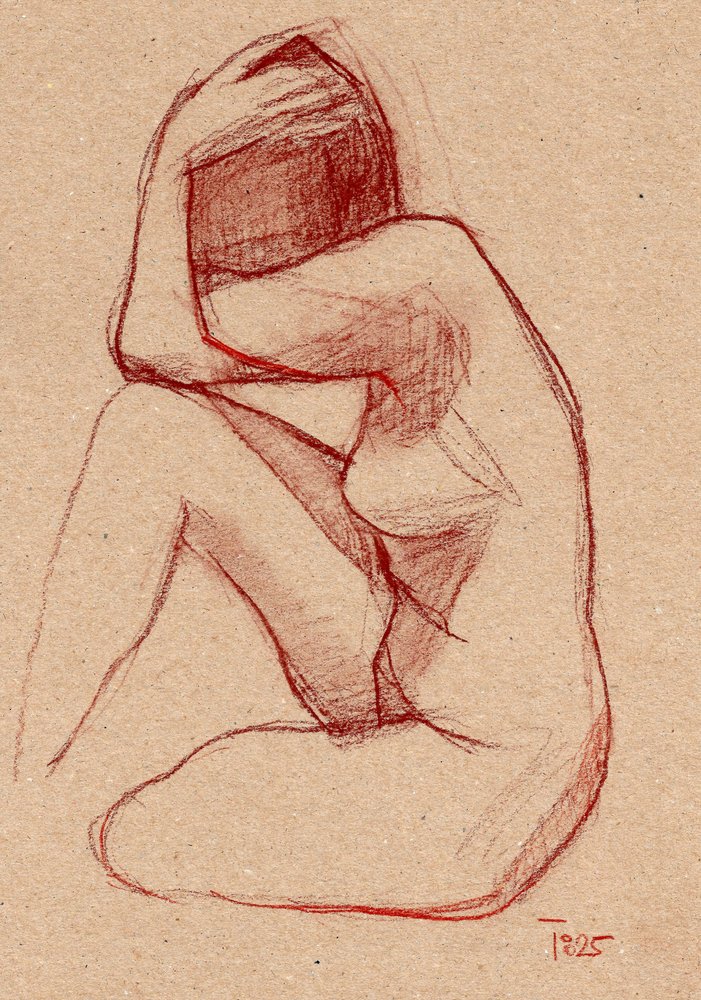 Pensive Nude Study by Tore Bahnson