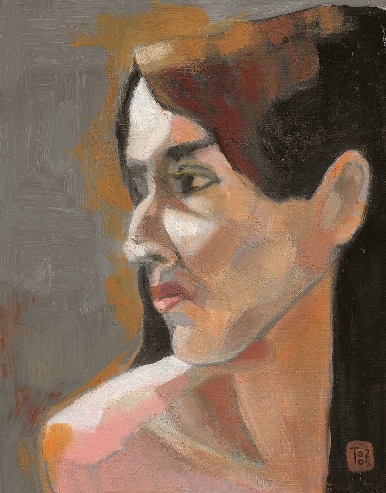 Pensive Woman Profile by Tore Bahnson