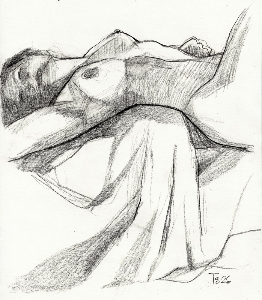 Serene Reclining Nude by Tore Bahnson