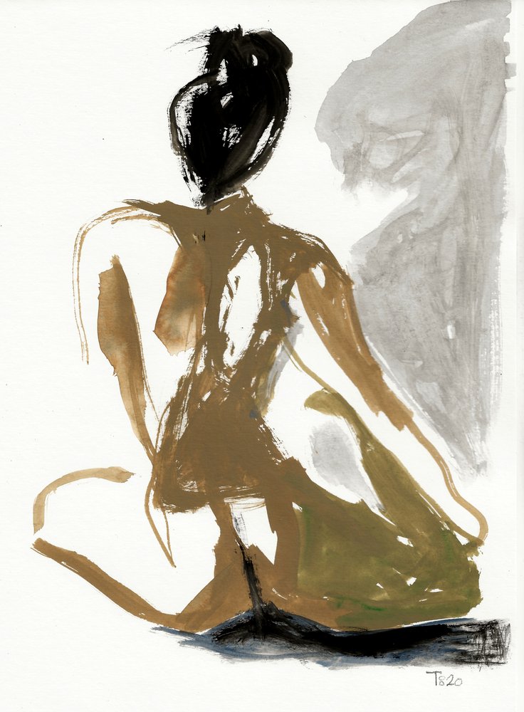 Serene Sitting Woman by Tore Bahnson