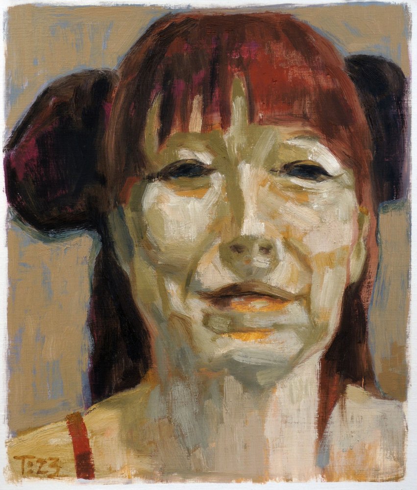 Woman with Red Pigtails by Tore Bahnson