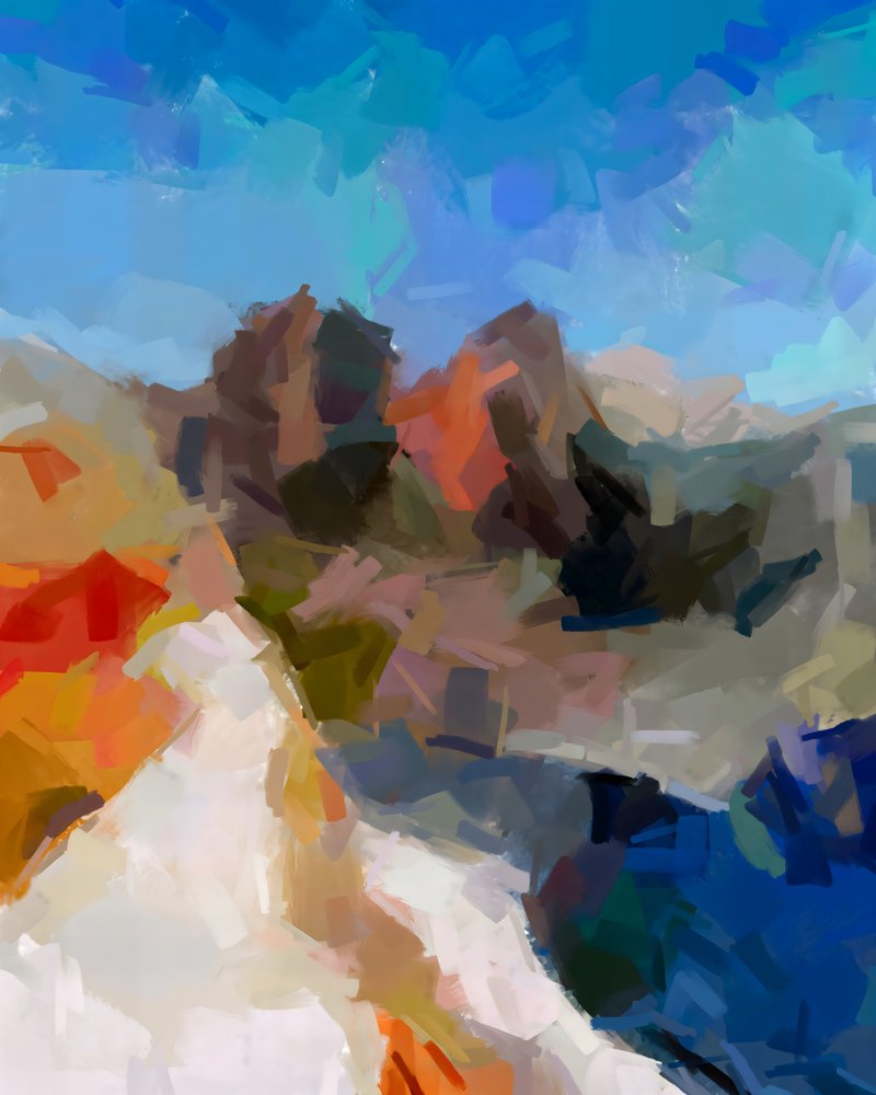 Colorful Mountain Landscape by Uma Gokhale