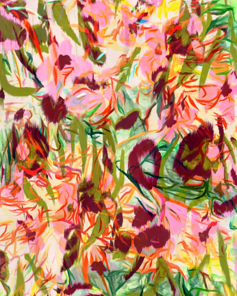 Vibrant Floral Abstract by Uma Gokhale