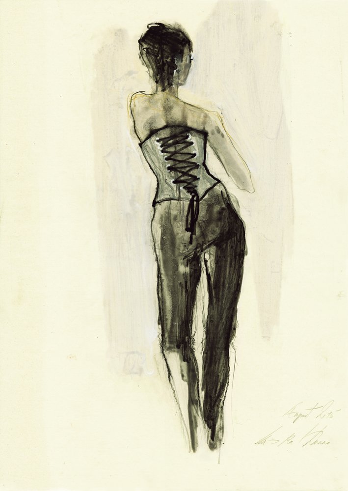 Elegant Corset Sketch by Ute Rathmann