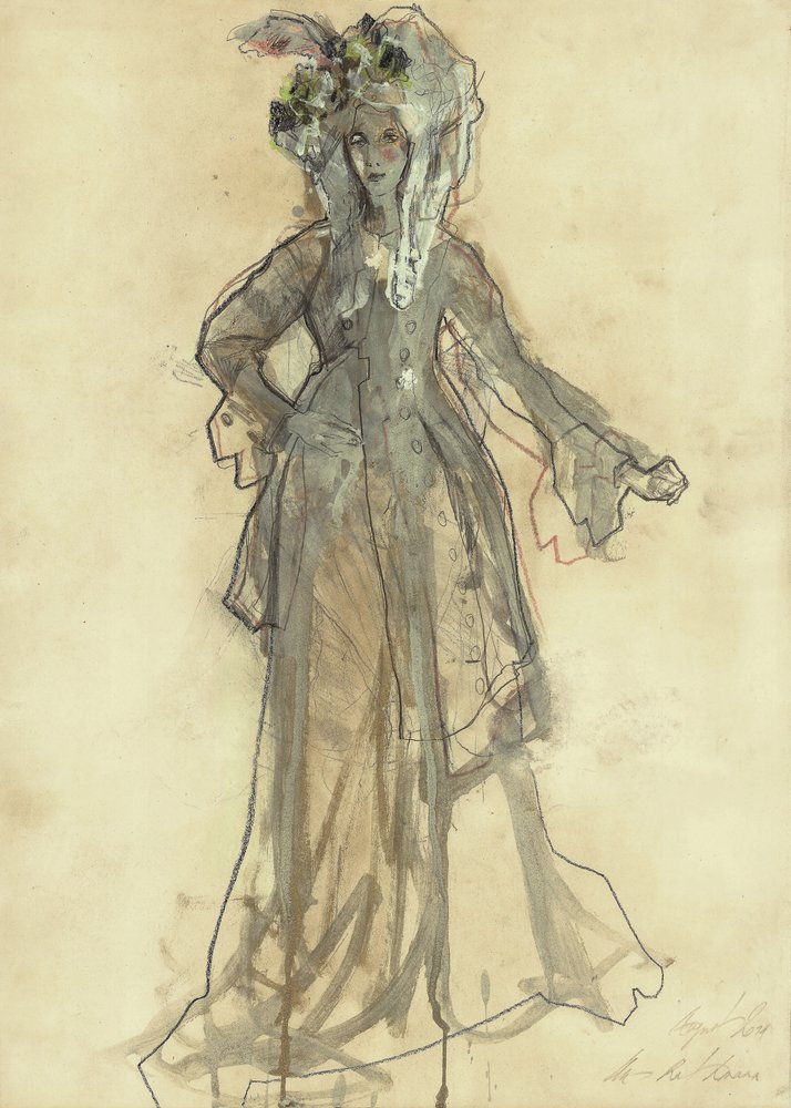 Elegant Costume Sketch by Ute Rathmann