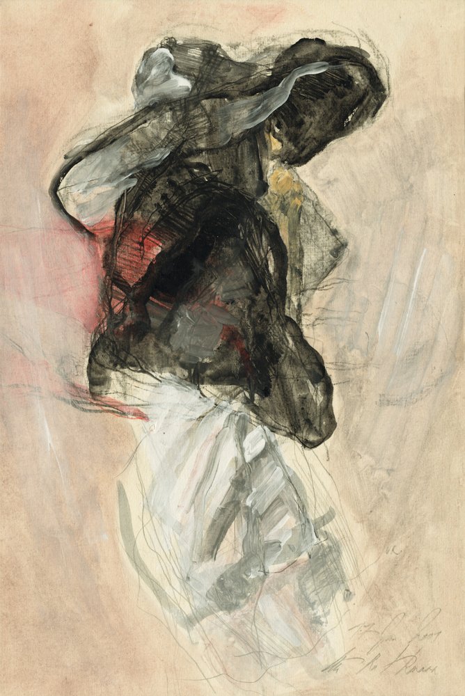 Elegant Figure Red Accent by Ute Rathmann