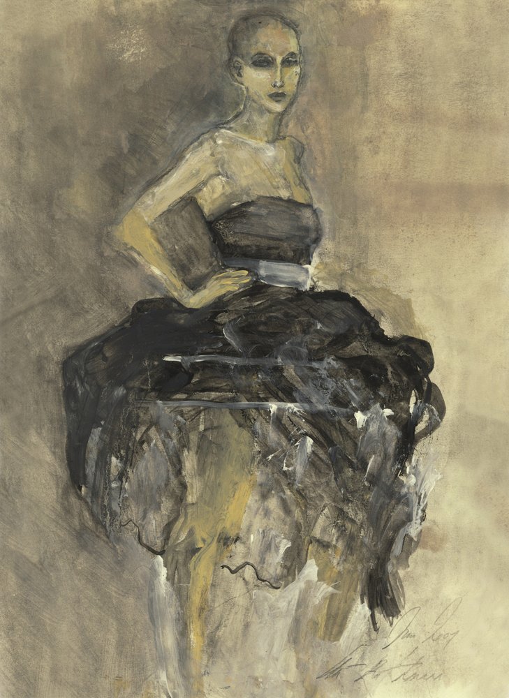 Elegant Woman in Black by Ute Rathmann