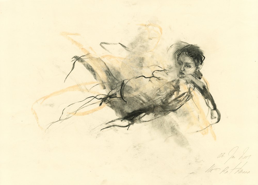 Graceful Nude Sketch by Ute Rathmann
