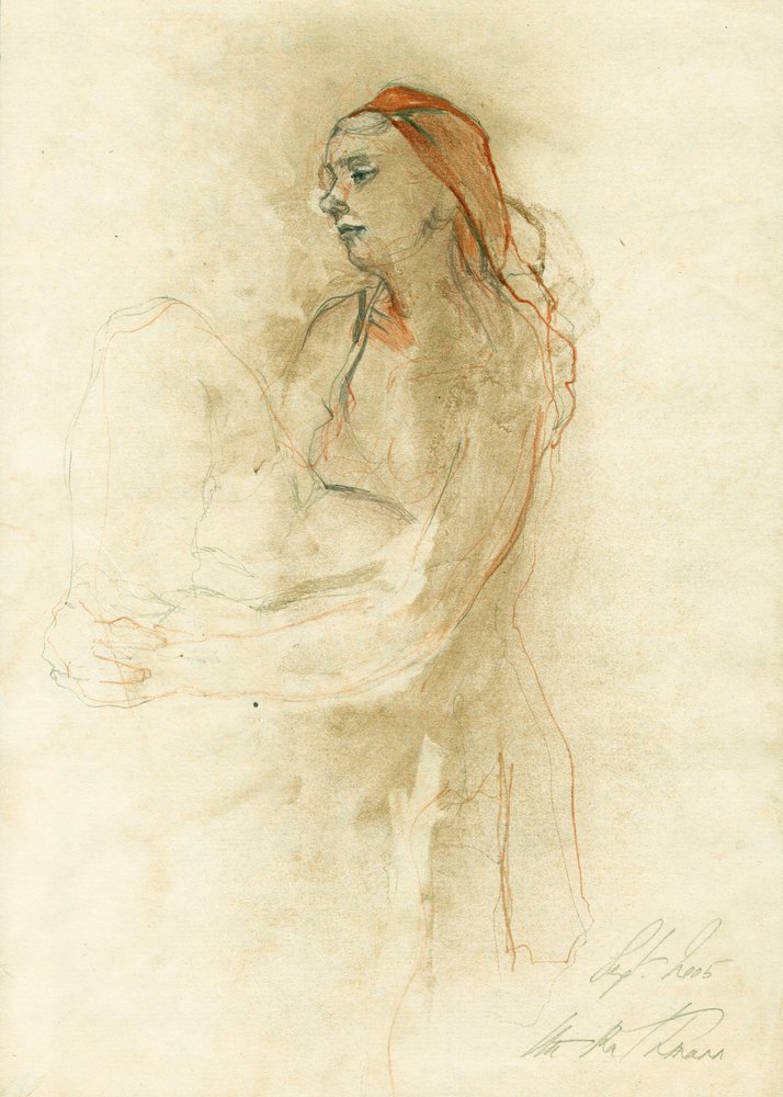 Pensive Nude Woman by Ute Rathmann