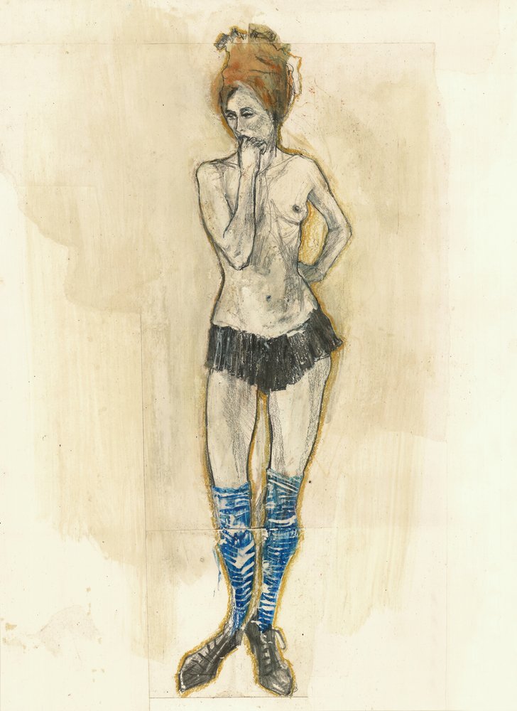 Pensive Woman Drawing by Ute Rathmann