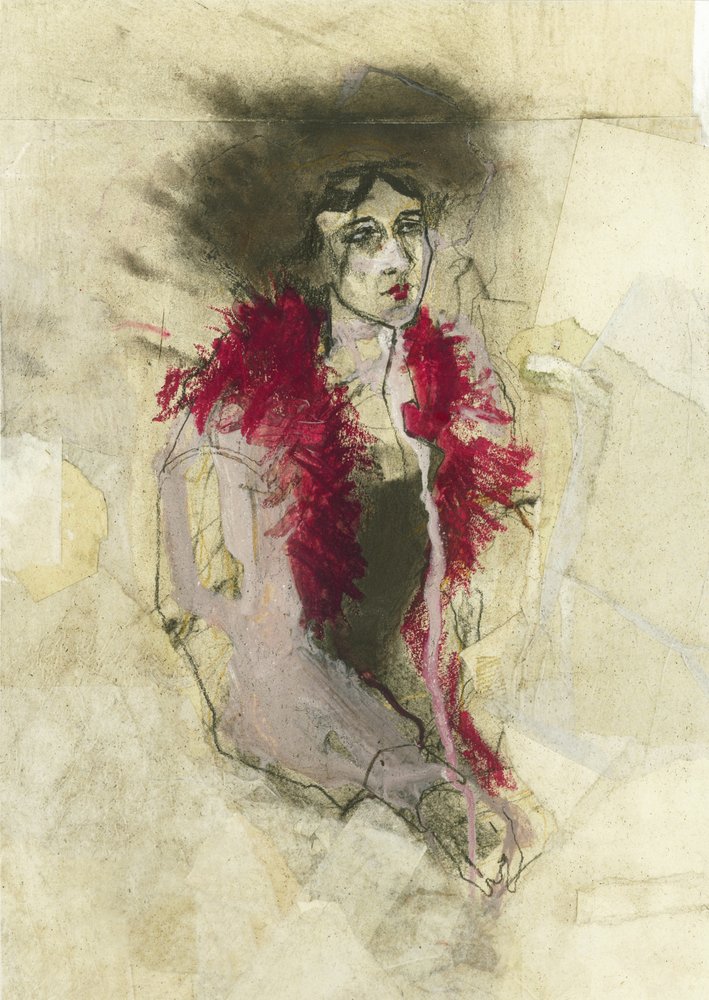 Stylized Figure With Expressive Strokes by Ute Rathmann