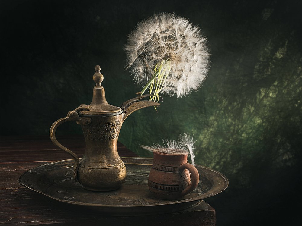 Dandelion Coffee Still Life by Vadim Kulinsky