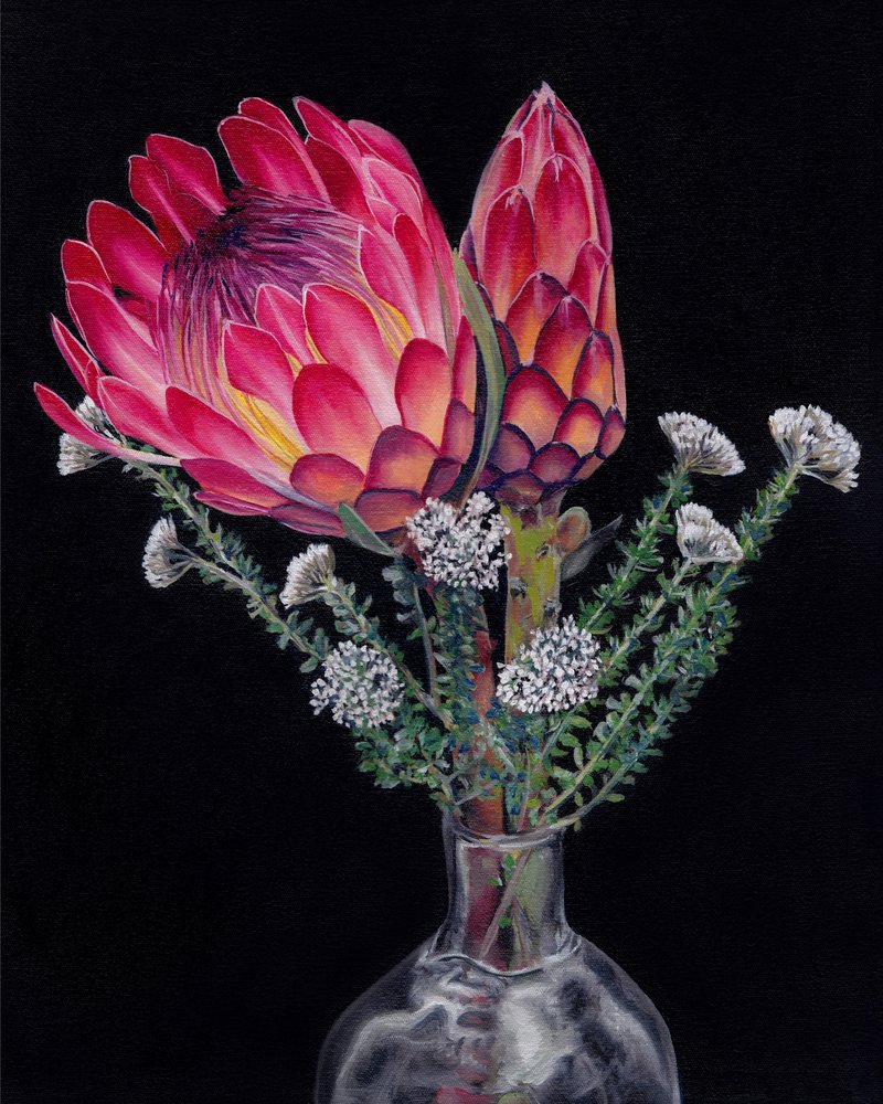 Vibrant Protea Blooms by Viccy Wanliss
