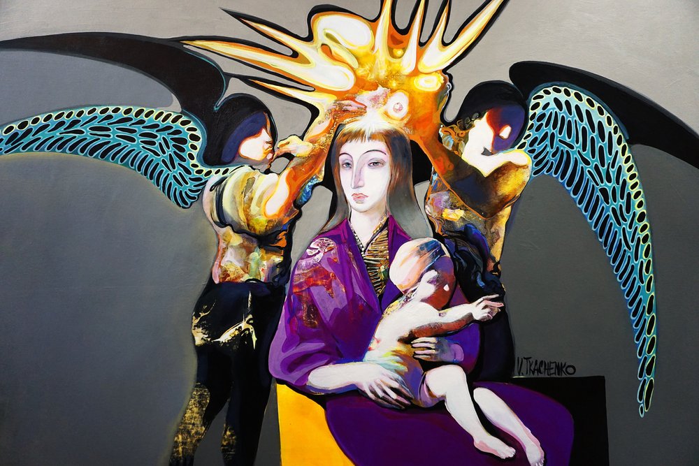 Crowned Mother and Child by Victor Tkachenko