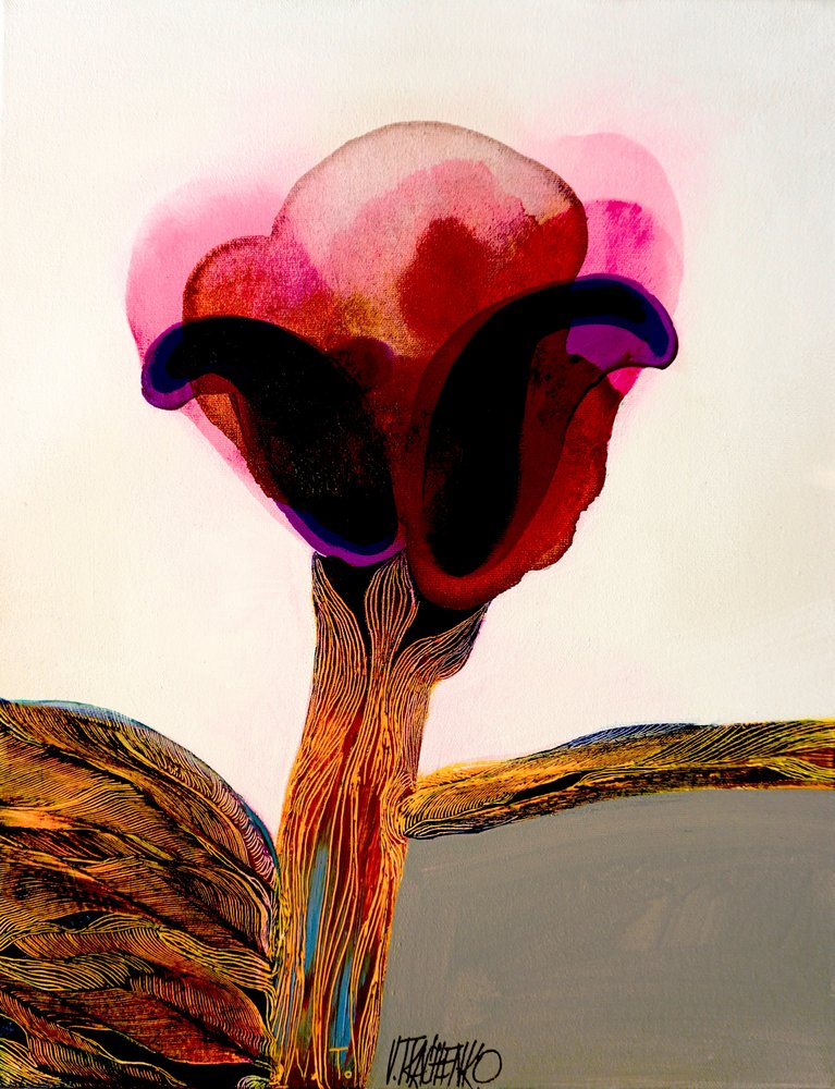 Dramatic Red Bloom by Victor Tkachenko