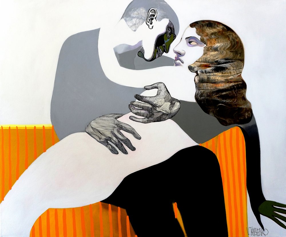 Intimate Couple Embrace by Victor Tkachenko