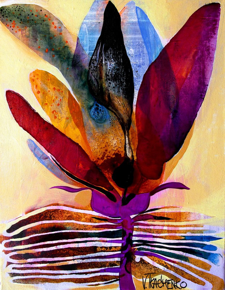 Vibrant Abstract Bloom by Victor Tkachenko