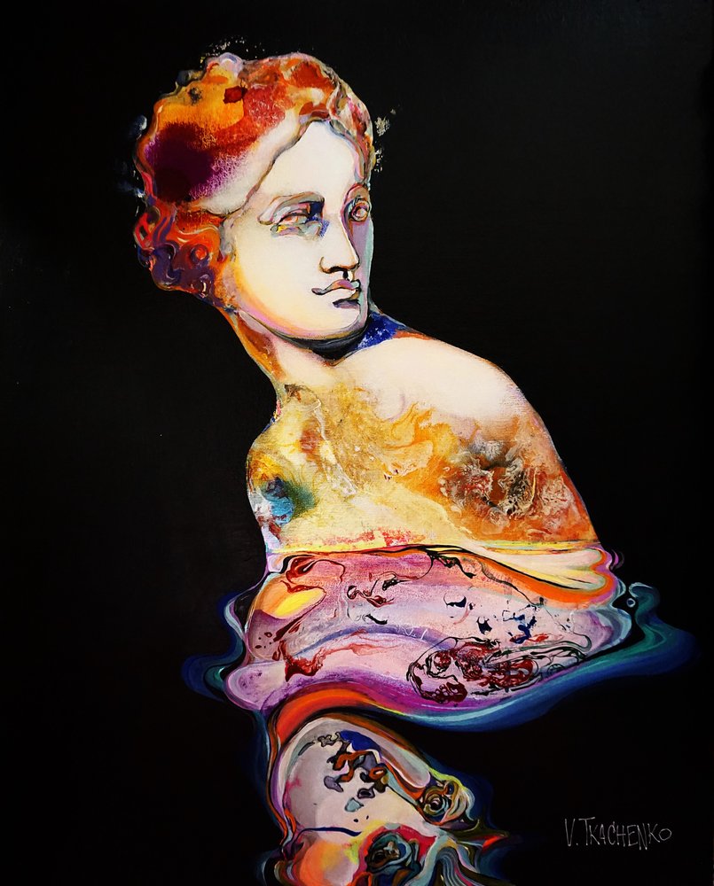 Vibrant Fluid Statue by Victor Tkachenko