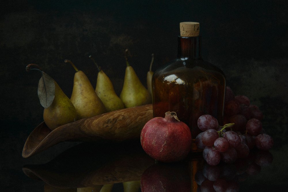 Dark Still Life Fruit by Vladimir Pavlovskyy