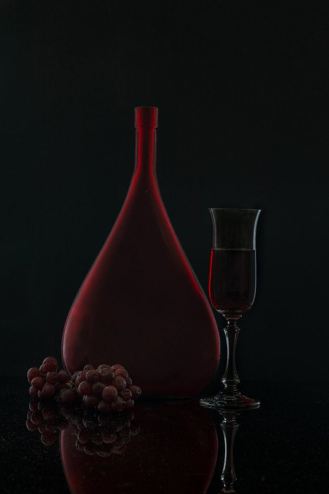 Elegant Red Wine Still Life by Wendy Xu
