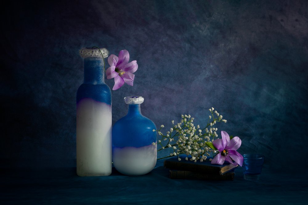 Serene Blue Still Life by Wendy Xu