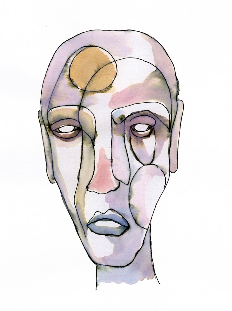 Abstract Contemplative Face by Wildemar Doomgriever