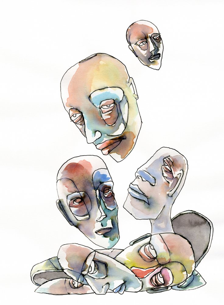 Abstract Human Heads by Wildemar Doomgriever
