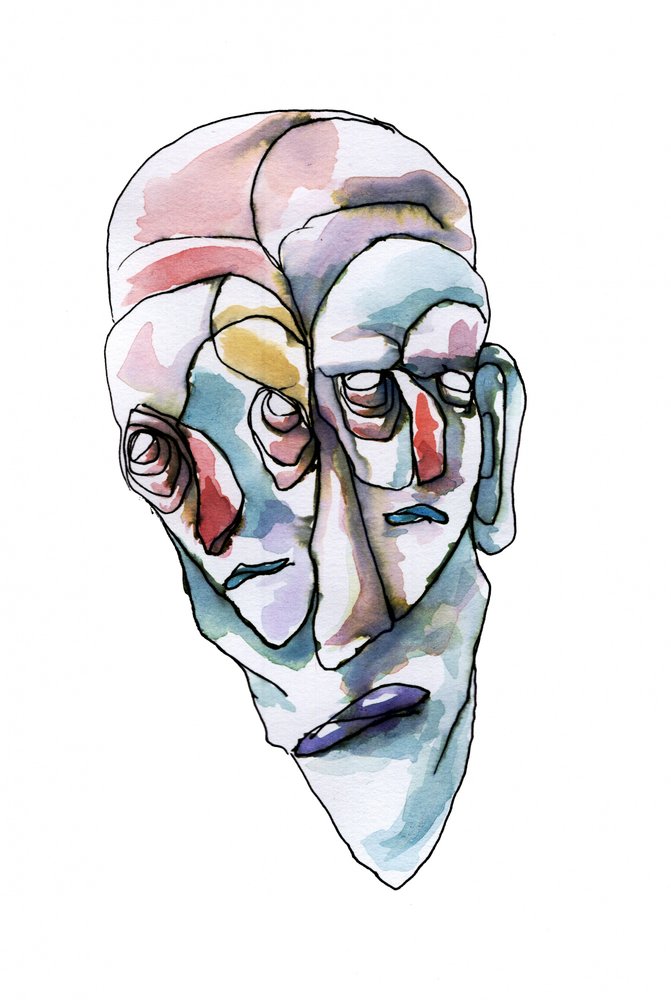 Pensive Abstract Faces by Wildemar Doomgriever