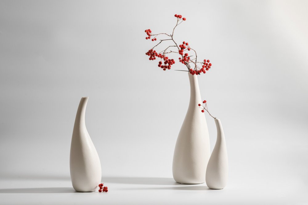 Elegant Vases Red Berries by Xiaoyuan Xu
