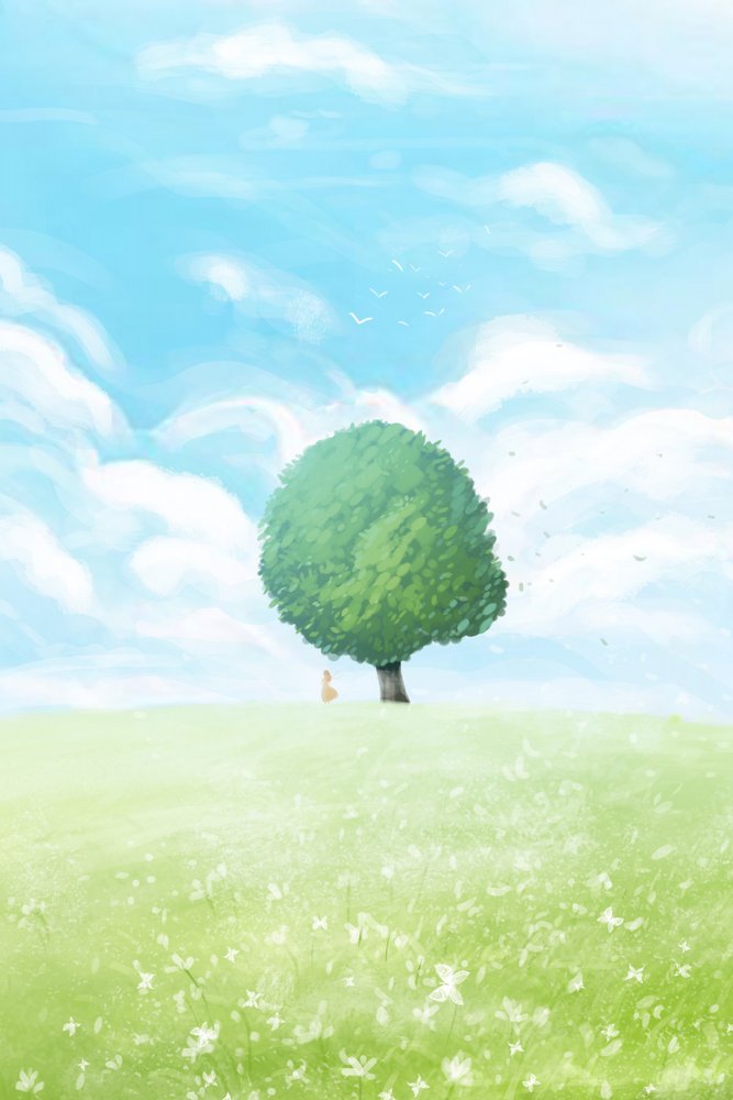 Lone Tree in Summer Field by Xuan Thai