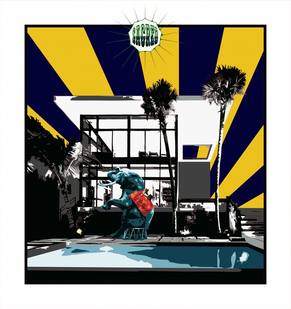 Chic Poolside Elephant by andrea de ranieri