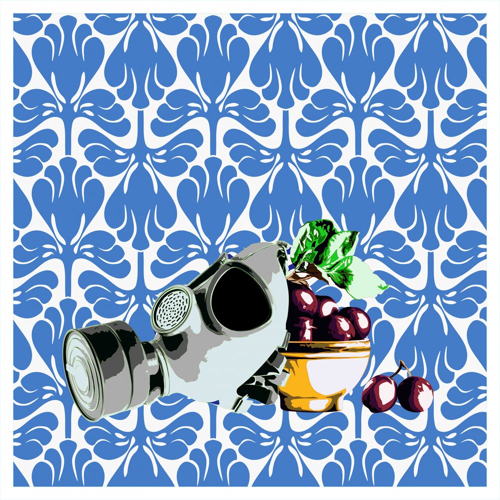 Gas Mask Fruit Still Life by andrea de ranieri
