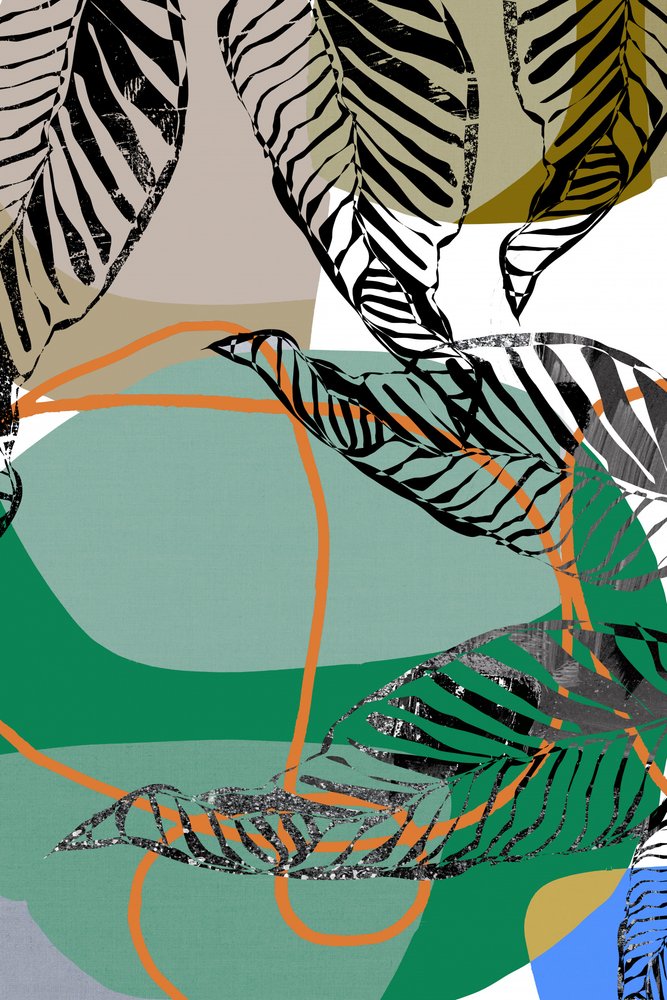 Abstract Black Leaves With Color No2 by cartissi