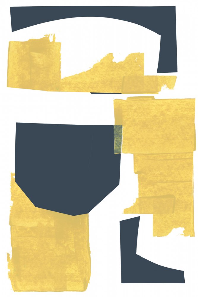 Abstract Gold Blue Shapes by cartissi