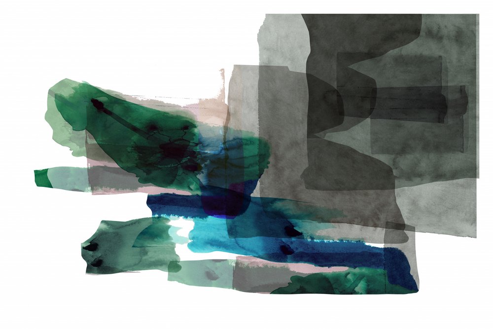 Abstract Green Blue Layers by cartissi