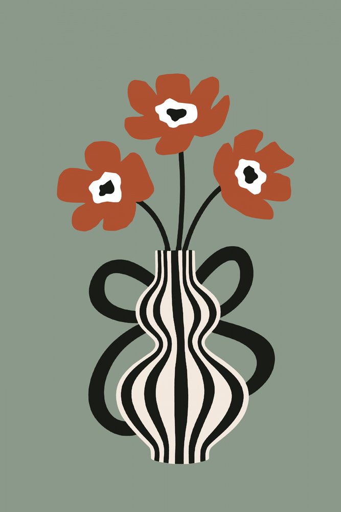 Abstract Poppy Vase by cartissi